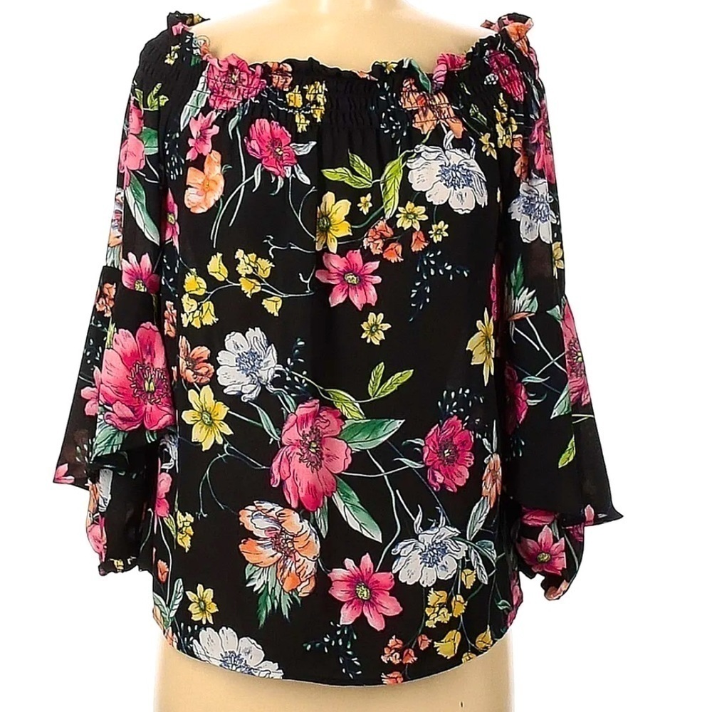 Haute Project Los Angeles Bohemian Black 3/4 Sleeve Top Size XL​